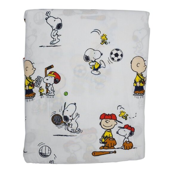 Peanuts Snoopy Full Double Sheets Set Sports Boys Soccer Hockey Tennis Softball - Picture 3 of 7